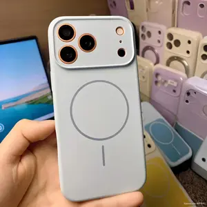 Apple iPhone 17 Pro Magnetic Ring Liquid Silicone Case, Wireless Charging, Fingerprint Resistant, Full Coverage Ai Button, Anti-Drop Shockproof Protective Phone Cover