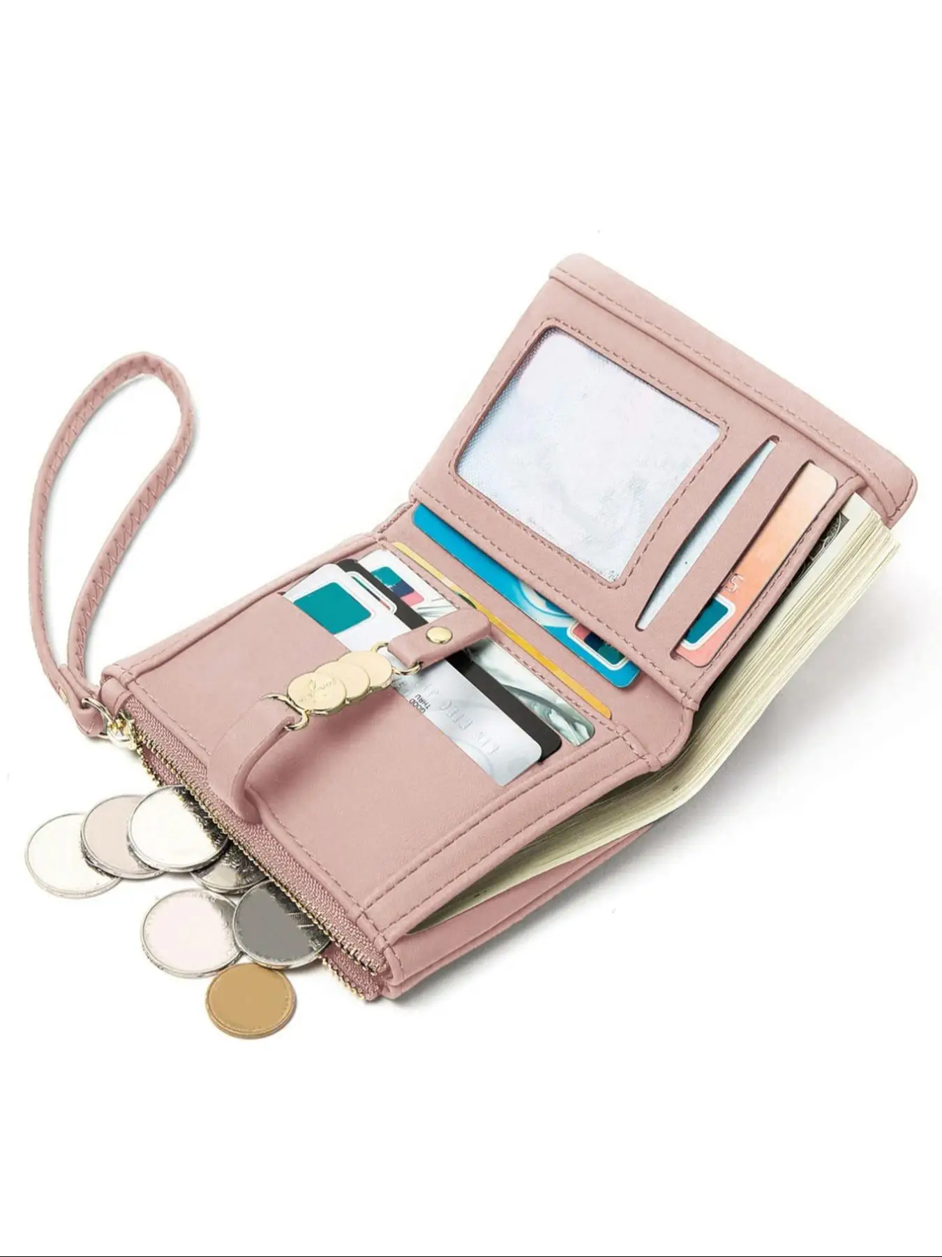 Women's Solid Color Short Wallet, 2025 New Style Fashionable Minimalist Card Slot Card Holder for Girlfriend Gifts, Casual Versatile Zipper Money Savi