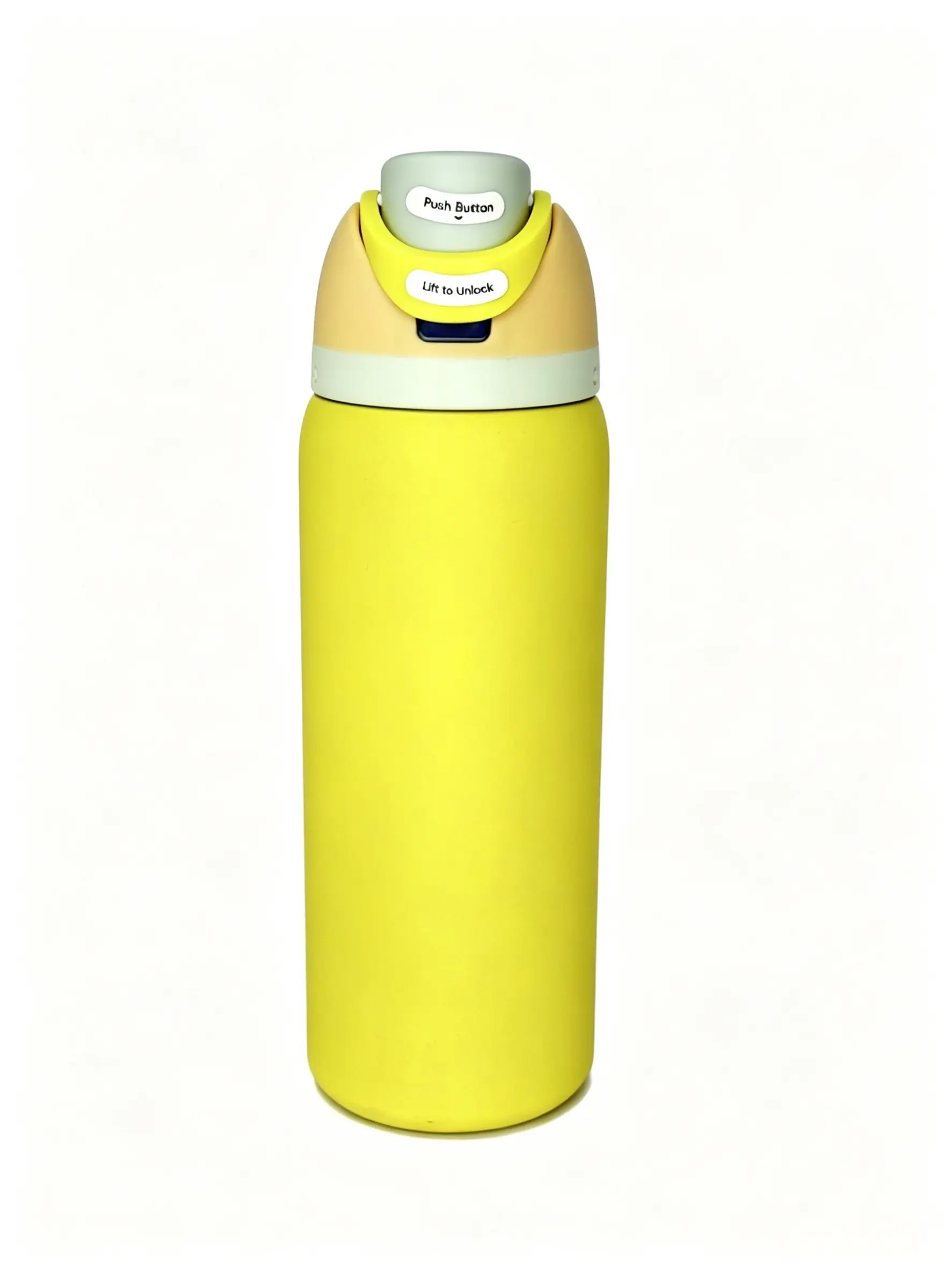 Owala FreeSip 32oz Insulated Stainless Steel Water Bottle - Bright Yellow, Leakproof Travel, Spillfree Carry, Portable Vacuum Flask Mug for Sports & Travel (Stainless Strength, Kitchenware Drinkware)