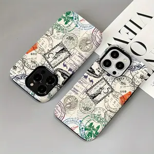 A Single Piece of a Global Postage Stamp Collection Featuring a Dual-Purpose Film Case That Is Robust And Designed to Withstand Drops, Compatible with for iphone Models 17, 16, 15, 14, 13, 12, 11, 8, 7, X, XS, XR, Plus, Air, Pro, Max, Mini, SE2, And SE3.