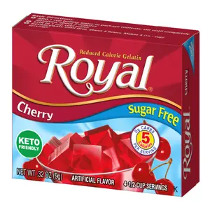 6x Royal Sugar Free Gelatin Cherry - Low Calorie Dessert Keto Friendly Snack Gelatina Mix Fruit Flavor Guilt Free Treats Pantry Staple Kids Lunchbox Healthy Food Diet Bulk Wholesale Lot Bundle Pack Cooking Baking Kitchen Supplies.32oz