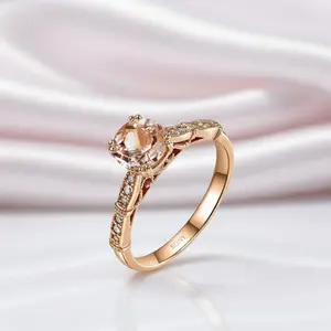 14k Rose Vintage Option Peach Morganite Diamond Option Ring