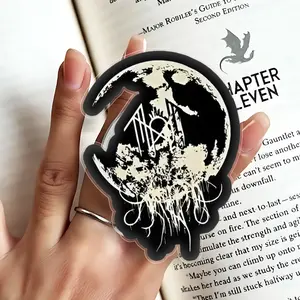 Sleep Token Black Moon Cut Phone Grip– Waterproof Vinyl Decal | Gothic Celestial Alt Metal Band Merch | Laptop Kindle iPad Gift