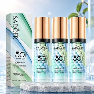 3-in-1 Color Correcting Facial Serum SPF 50 PA+++ Lightweight Moisturizing Primer for Even Skin Tone Oil Control & Refreshing in Blue Lime & Green Tones - Daily Makeup