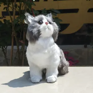 KKUSSOLL  1 cute plush cat toy decora / calico critters cat plush high degree of realism  stuffed cat home decoration,realistic cat Stuffed Animal Soft Cuddly Gift