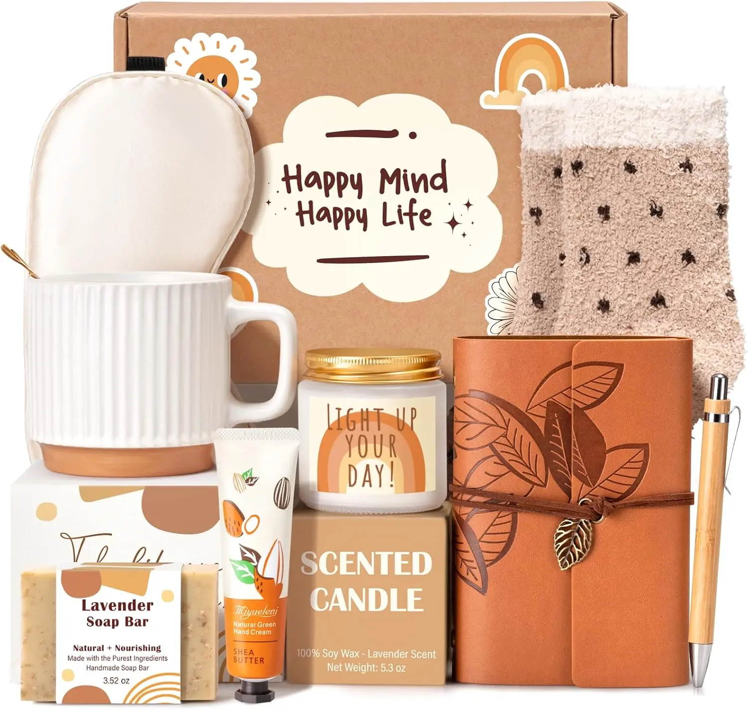 Valentines Day Gift 9-Piece Gift Basket for Women – Unique Birthday, Christmas & Thank You Gifts | Coffee Mug Gift Box for Mom, Friend, Teacher, Coworker, or Employee Appreciation
