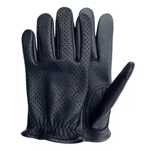 Legendary Deerskin Short Wrist Ventilated Touchscreen Motorcycle Gloves