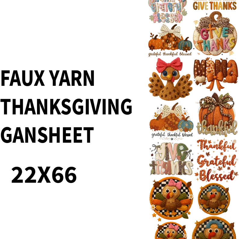 FAUX YARN THANKSGIVING GANSHEET FOR APPAREL MAKING