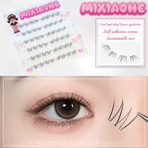 MIXIAOHE No-Glue Bottom Lashes  | 48 Clusters, C-Curl & Voluminous | Pre-Glued Segments for Natural Length (10-14mm) | Easy for Beginners! #NoGlueLashes #BottomLashes #DIYLashes