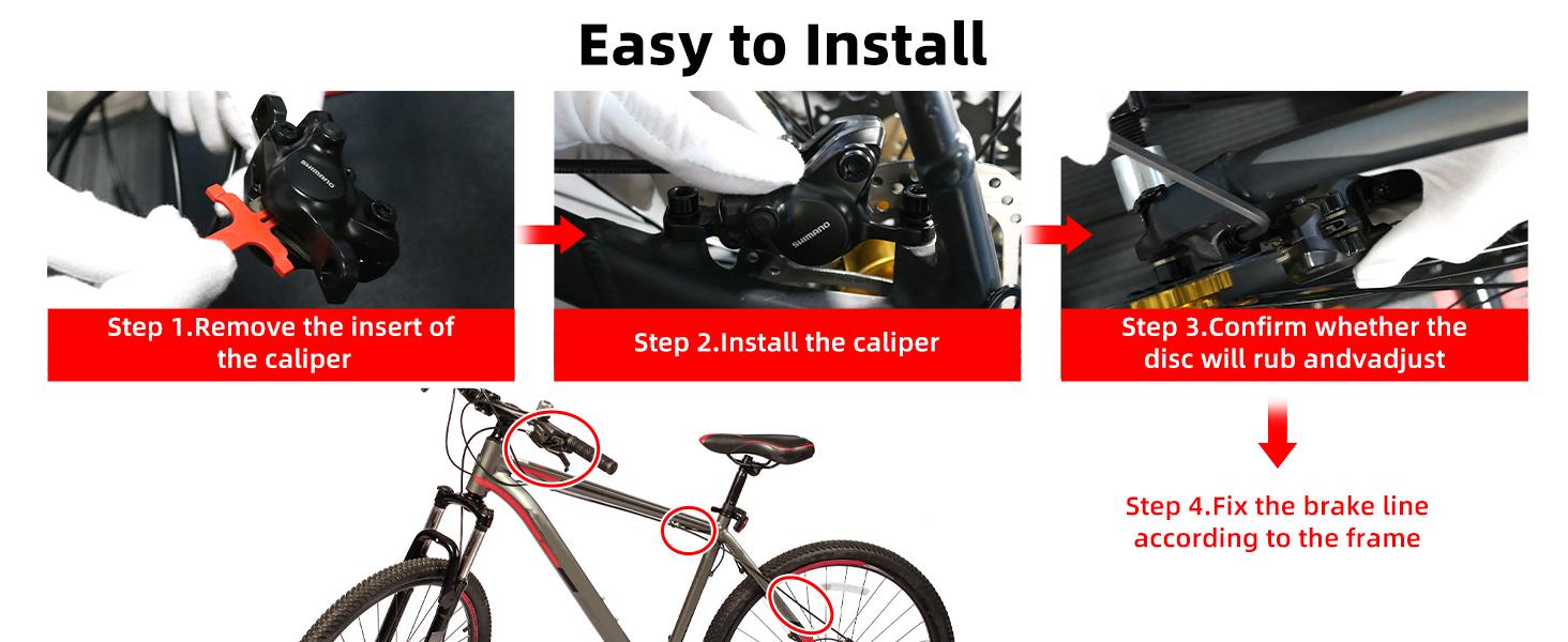 MT200 MTB Hydraulic Disc Brakes Set Left Front 800mm Rear 1550mm MTB Brake