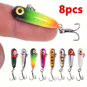 8pcs Mini Wobblers Sinking Pencil Fishing Lure, Artificial Plastic Hard Bait, Mixed Colors Set, 3cm/1.18inch, 2.8g