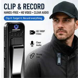 1080P Wearable Sports Camera, Portable Clip Camera with WiFi, 180  Rotation, Infrared Night Vision, Video Blog Recording