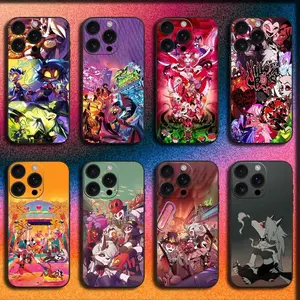Helluva Boss Phone Case Soft Black Anime Fan Cover Designed for iPhone 11-17 Pro Max/Plus & Samsung Galaxy S23-S25