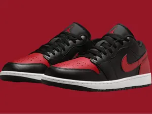 Nike Air Jordan 1 Low Bred Black Red 553558-067 Men's Shoes NEW Athletic Sneakers