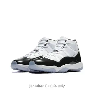 White and Black Retro Comfortable Casual Cushioned Anti-Slip Basketball Shoes for Men