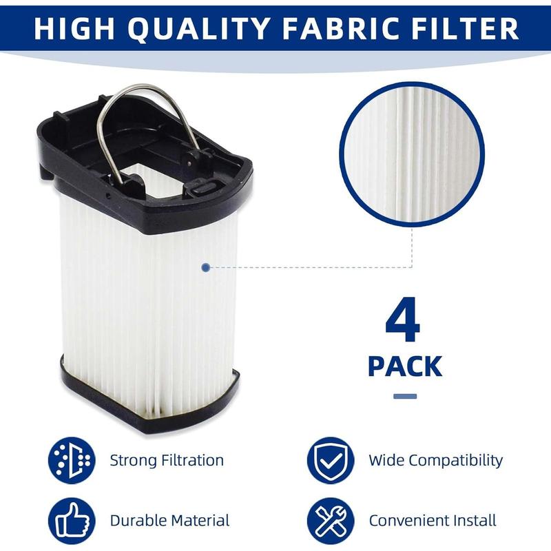 Replacement Vacuum Filters Compatible with Shark WANDVAC Cordless Hand Vacuum WV401 WV410CO WV401BL WV401PK WV403BR WV410PR WV410BL WV410GN WV410TL - Fabric Filters Compare to Part XFFWV400-4 Pack