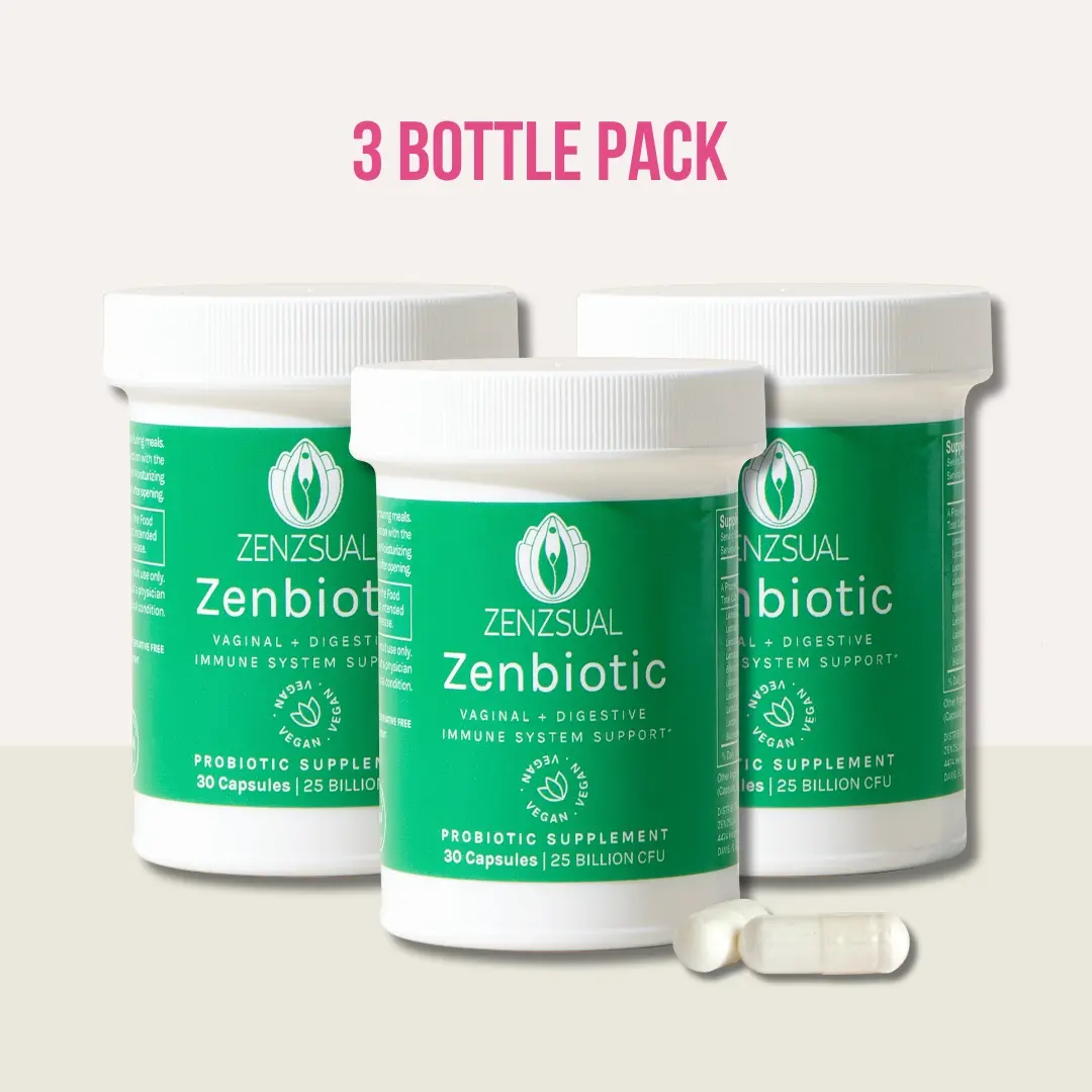 ZENZSUAL Zenbiotic Women's Probiotic 3-Pack (30 Capsules Each) - 25B CFU Healthcare Dietary Supplement, Vegan-Friendly, Supports Intimate Health (Odor & pH), Gut & Digestive Health
