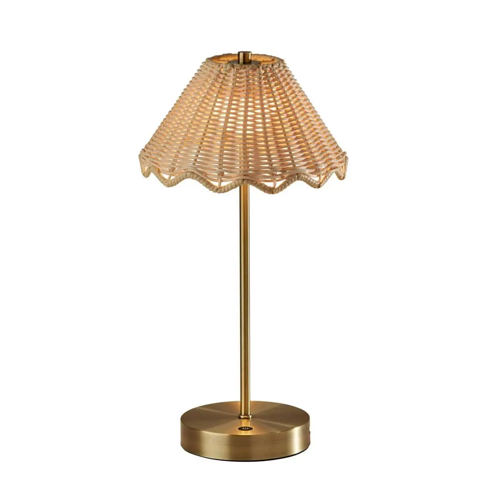 Adesso Stevie Cordless Table Lamp: 15" LED 3-Way Dimmer IPX4 Rated No Assembly Required