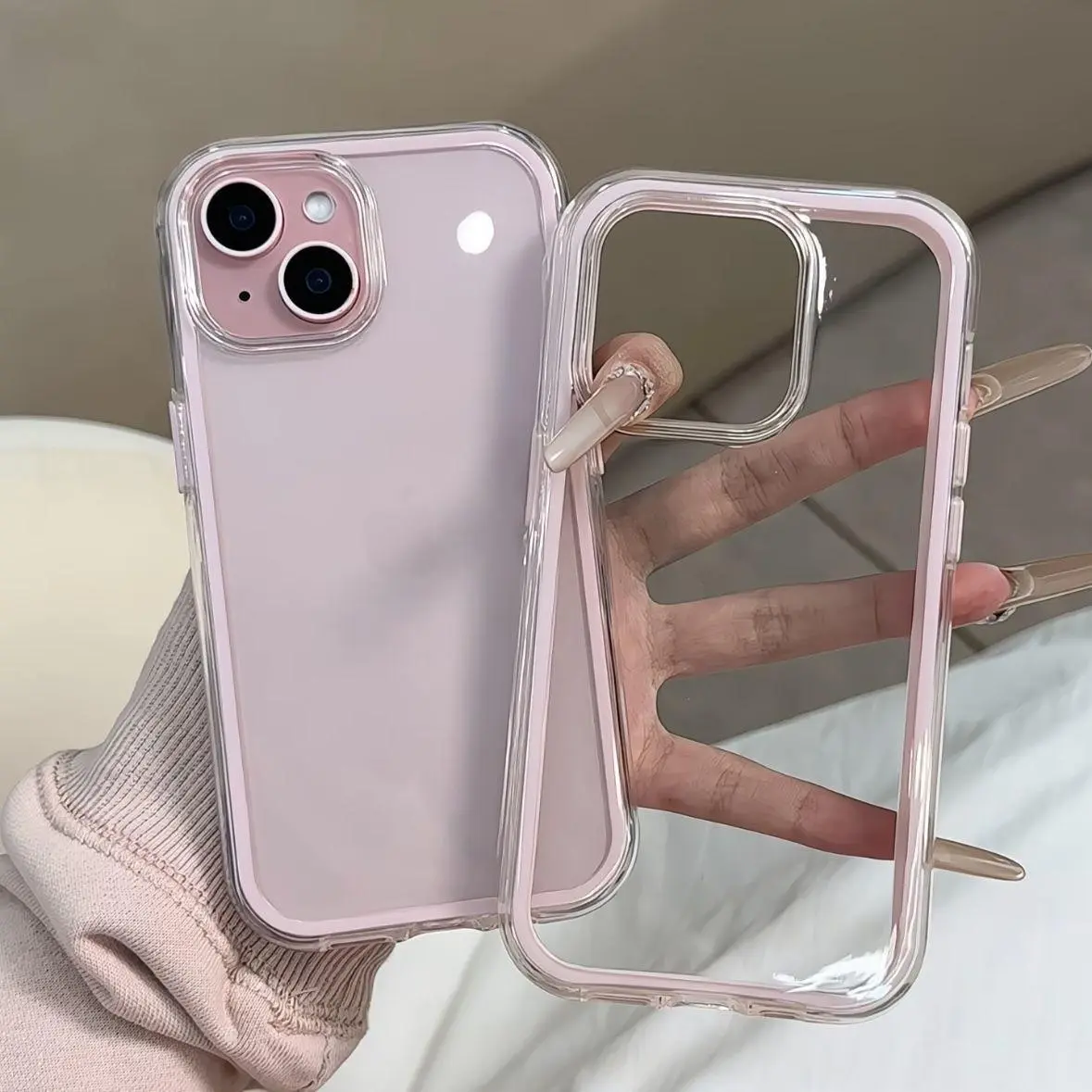 Clear Acrylic Phone Case for iPhone17 16 15 14 13 Pro Max Soft TPU Bumper Shockproof Hard Back Cover Aesthetic Clear Acrylic Case