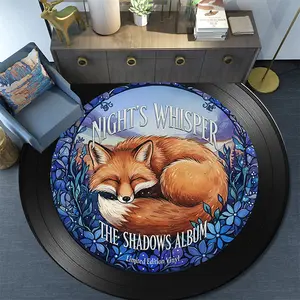 Night's Whisper: Shadows Album Vinyl Round Pattern Large Area Floor Mat/rug for Home Decor and Halloween, Christmas, and Birthday Gifts - 1 Piece. DT (39)
