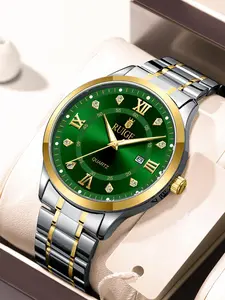 Men's Business Fashion Round Dial Analog Quartz Watch, with Box, Fashion Watch for Party, Daily Decor, Trendy All-match & Exquisite Watch for Birthday Gift