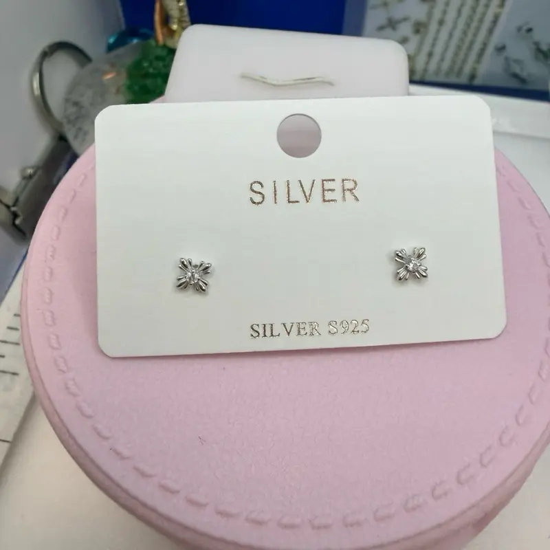 925 sterling silver earring for baby has a screw back ball high quality Italian silver )) aretes pegados para Bebe tienen bolita atras son seguros es plata Italiana Alta calidad