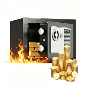 Money Safe Box for Home - 0.23 Cubic Feet Security Safe Box with Digital Keypad Keys & Pass Code Lock Black for Coin Home Office Hotel Rooms Business Jewelry