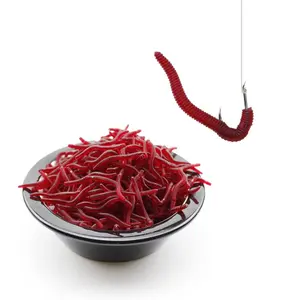 Soft Plastic Fishing Lures, Worm Earthworm Red Worm Baits, Portable Bagged Soft Bait, Freshwater Saltwater Artificial Bait for Lure Fishing, Sea Fishing and Bank Fishing
