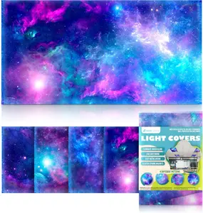 Magnetic Fluorescent Light Covers for Ceiling Lights - Astronomy Cover for Fluorescent & LED Fixture - Must Haves for Teacher Supplies - Classroom, Home, Office Decor - Shield Overhead Lighting