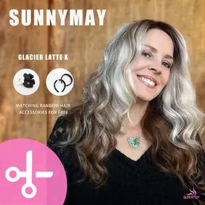 SUNNYMAY New Style Water Wave | Glacier Latte X | New Packaging 13x4 Lace Front Synthetic Fiber Wig Nordic Style Hairline No Gel Design Low Density 120% Lace Frontal Glueless Frontal Honey Blonde Ash Blonde Wig