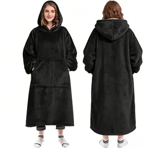 Wearable Blanket Hoodie,Oversized Blanket Hooded, Cozy Soft Plush Hooded Blanket for Adult, Warm Birthday Gifts for Women Stuff Teen Girl Gifts 1.2m