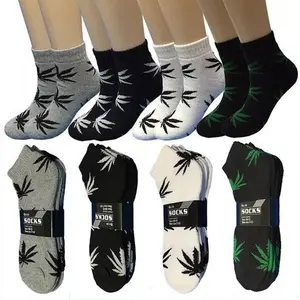 12 Pairs Weed Leaf Ankle Socks for Men & Women - Soft Cotton Blend, Lightweight, Casual Day Wear, Sizes 9-11 & 10-13, Multicolor, Breathable & Flexible Fashion Menswear Stylish Tropical