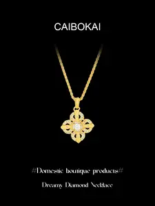 Elegant Rose Gold Four-Leaf Clover Necklace for Women, Versatile Commuter Choker, Luxurious Hollow Out Design, Perfect Gift Choice