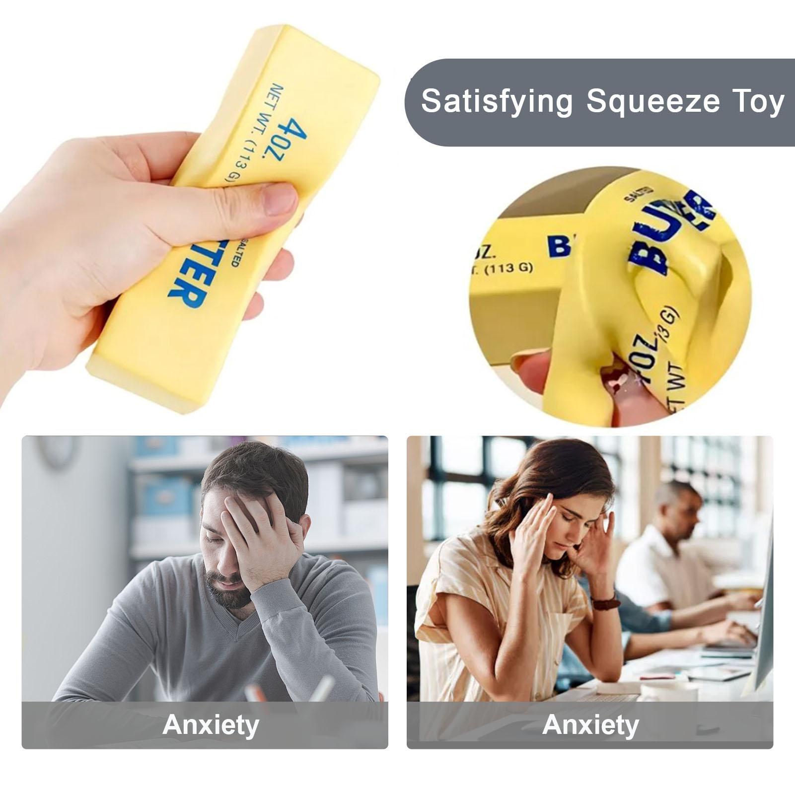 Slow Rebound Butter Stress Toy PU Soft Rebound Fidget Toy for Stress Relief Anxiety Reduction Office School Gifts Realistic Design Portable Calm 113g High-Quality Material Lifelike Appearance