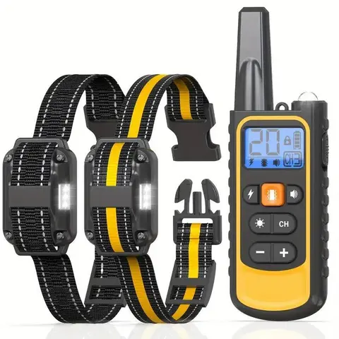 Professional Rechargeable Dog Training Collar with Remote Control - Waterproof E-Collar for Small to Large Dogs, 3 Modes (Beep/Vibration/Shock), Adjustable Humane Behavioral Training Tool Fits 5-120 lb Pets, Rechargeable Training Collars