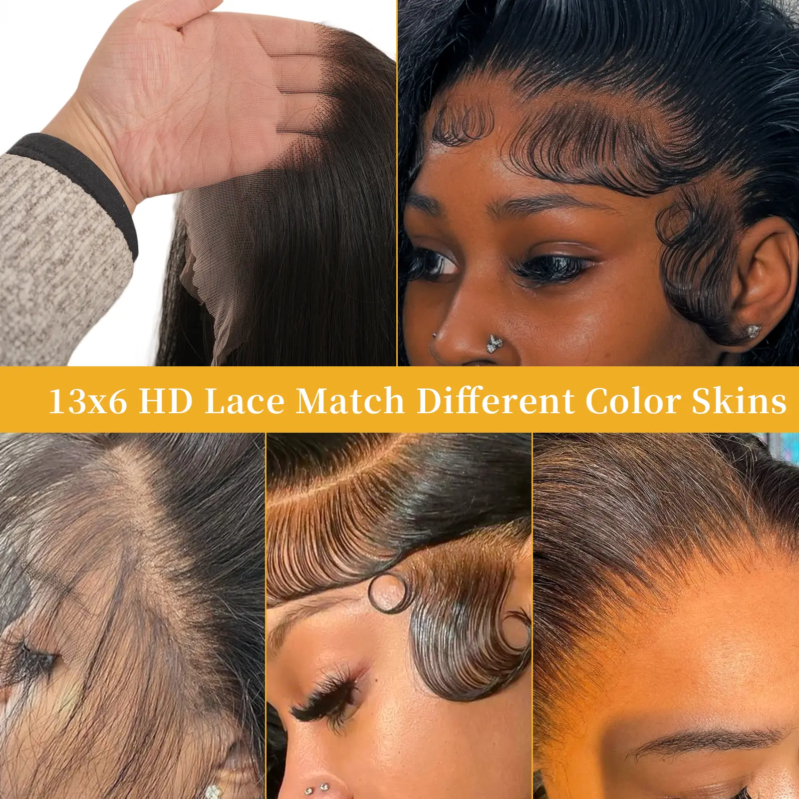 MIRELLE 13x6 Synthetic Brown Lace Front Wigs for Women HD 