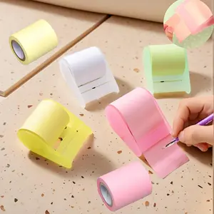 Creative Sticky Note with Holder, Stickers, Sticky Labels, Self Adhesive Label, Adhesive Tabs, 1 Set Portable Sticky Note with 2 Rolls Replacement Core, Sticky Note Pad for Students, Teachers, Office, Home