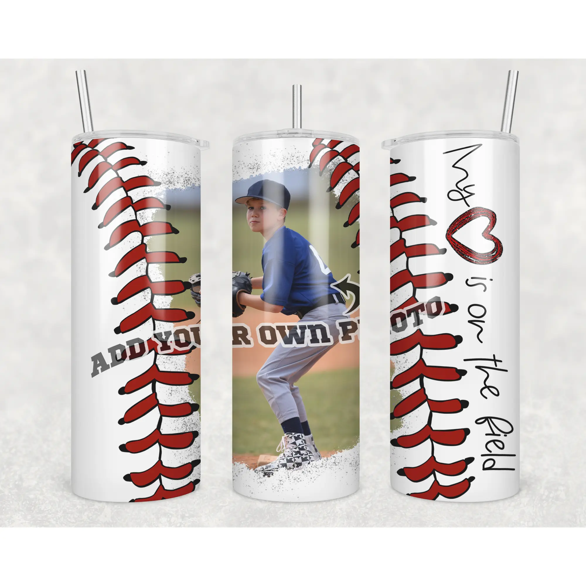 Personalized Baseball Photo Tumbler