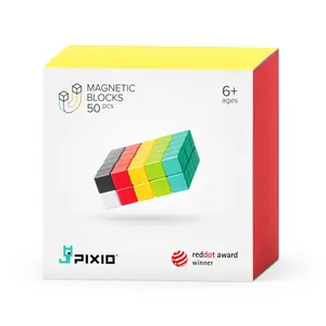 PIXIO-50 Magnetic Blocks in 6 Colors +Free App