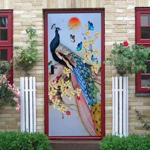 2 Peacock Wall Stickers Chinese Style Decorative Decals for Living Room Bedroom Self Adhesive Removable Waterproof Vinyl Animal Pattern Wall Art Home Decoration StickersPeacock Design Decor