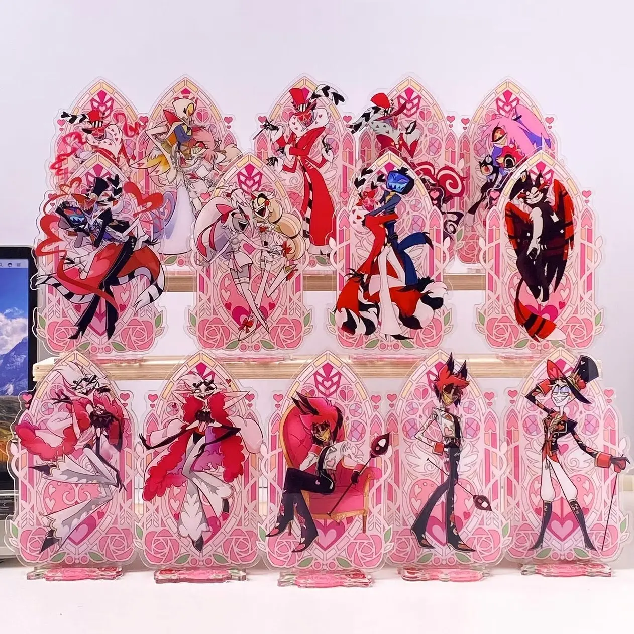 Hazbin Hotel Character Standee | Romantic Valentine’s Day Themed Anime Standees | Sweet Fan Merch Gift for Lovers & Anime Fans