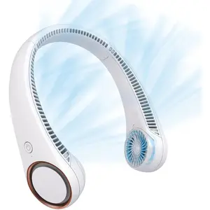 Fan: Portable Personal  Cooling Rechargeable Bladeless Fan - Hands Free 3 Speed 4000 mAh  USB Operated Wearable Headphone Design -  for Men Women Outdoor (White)