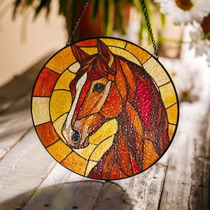 Horse Stained Glass SunCatcher Horse Light Catcher Window Hanging Home Decoration Gifts Horse Chinese Zodiac Year of the Horse