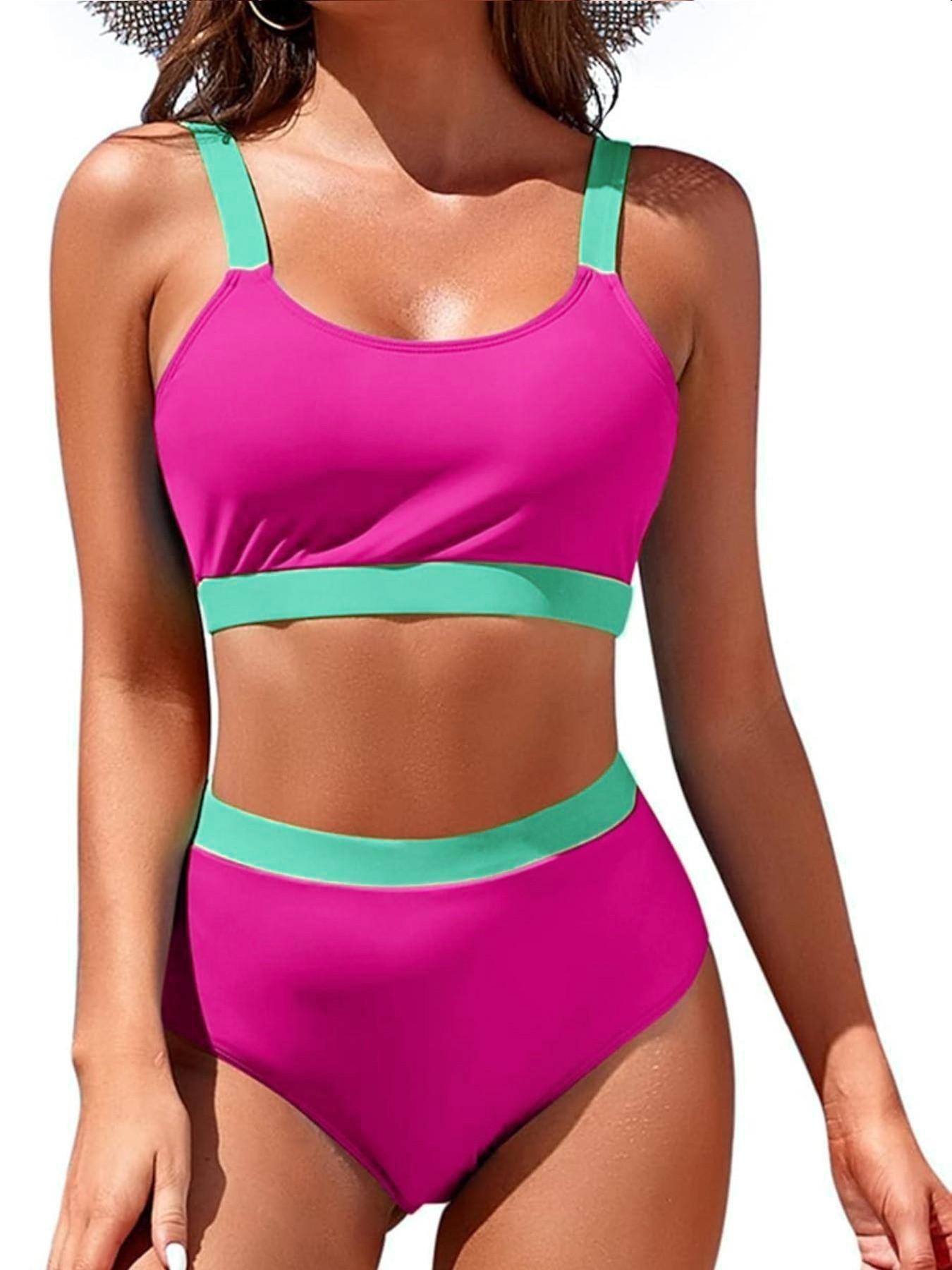 New European/American bikini swimsuit for women—sexy, soft-padded design suitable for hot springs, bathing, and vacations