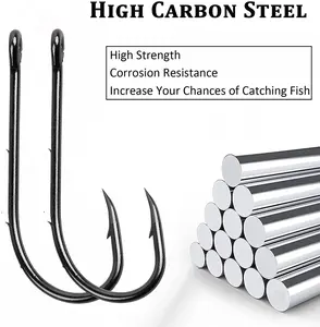 Baitholder Fishing Hooks Long Shank Beak Jig Hooks, 100 pieces