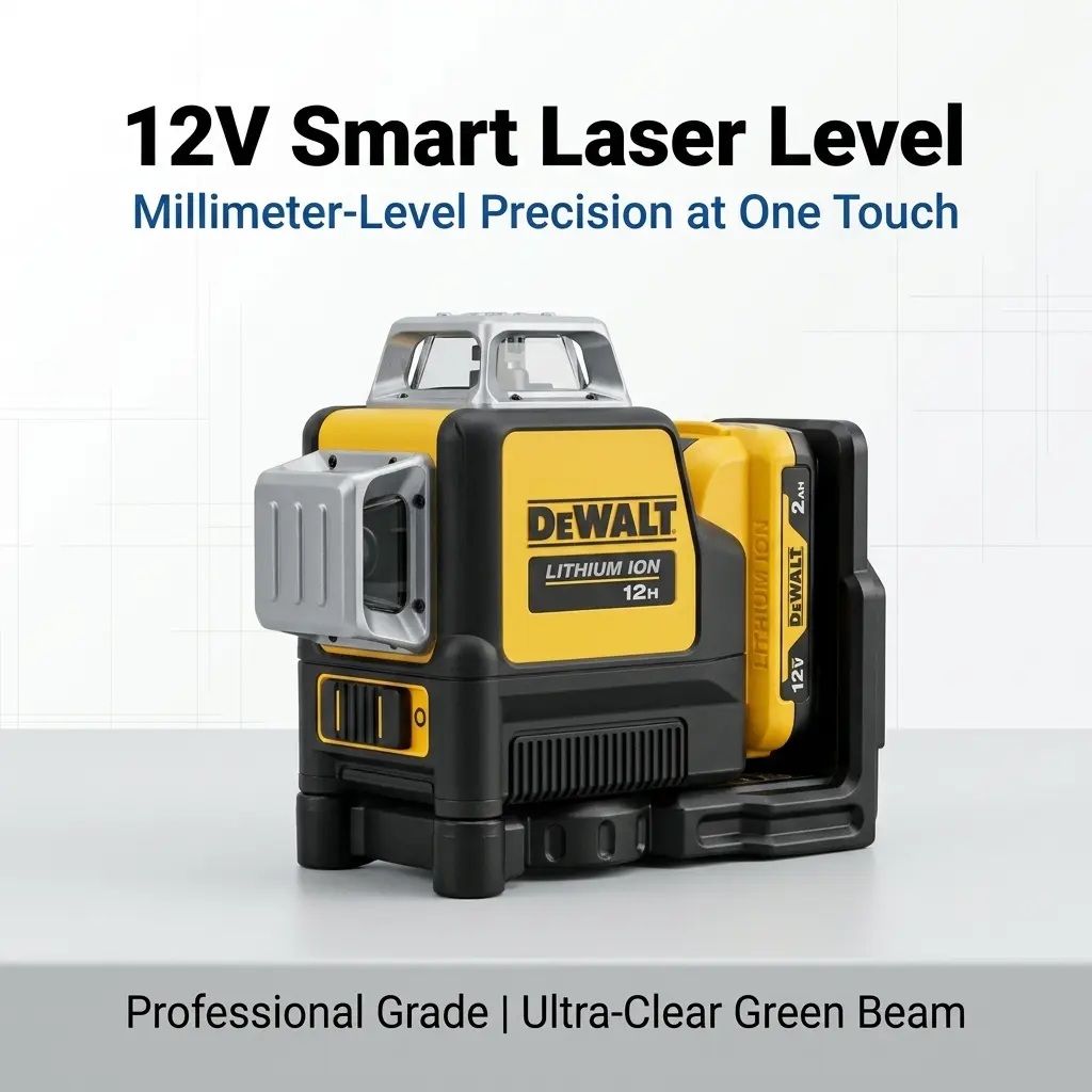 DEWALT 12V Cordless Multi-Tool Kit with Brushless Impact, Self Leveling Laser, Smart Green Beam Technology, for DIY Enthusiasts, Home Renovation, Installing Cabinets, Hanging Pictures, Accurate Floor Tiling, Laser Level Unit