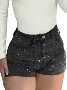 Summer New Rhinestone Full Rhinestones Embellished Design Slimming Bodycon Butt-Lifting Versatile Streetwear Trendy Pants