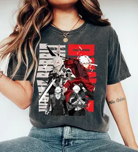 Devil may Cry Dante x White rabbit 2 anime character unisex tshirt