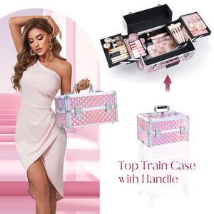 Beauty Case - Stylish Makeup Organizer with Mirror and Compartments for Travel and Daily Use Cosmetic