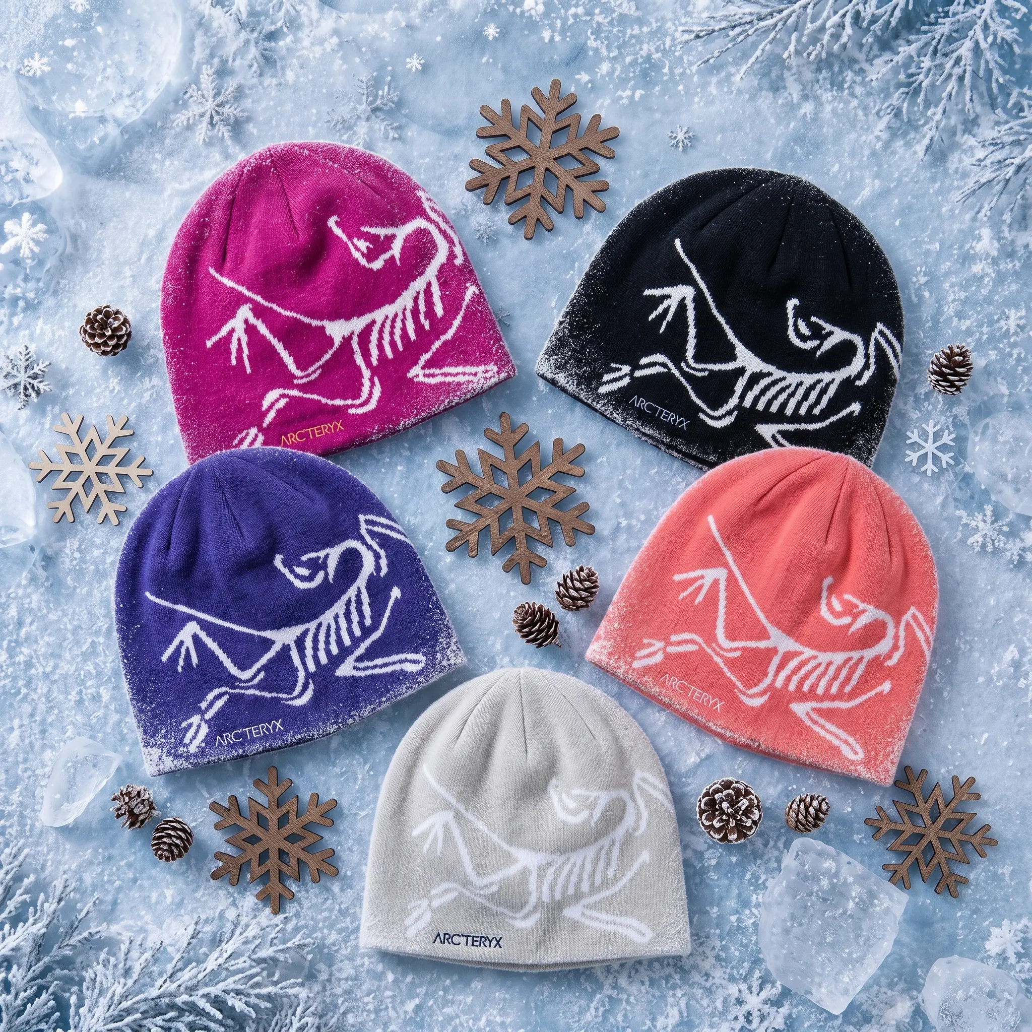 Arcteryx Bird Head Logo Winter Knit Beanie Winter Snow Edition | Premium Recycled Wool Blend Thermal Toque Hat | Y2K Frozen Legacy Ski Snowboard Apparel